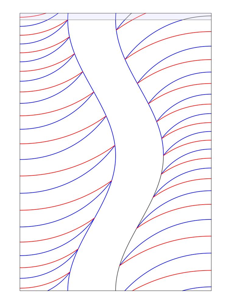 A crease pattern for the Kepler's Box model. The shaded area is the overlap where you glue it into a cylinder.