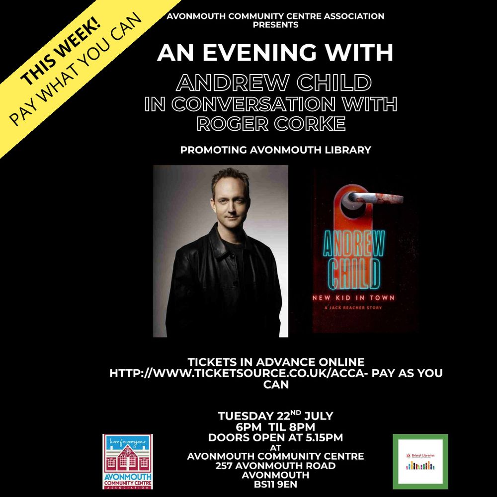 Flyter for an evening with Andrew Child in Avonmouth on Tuesday 22 July 6pm, pay as you can