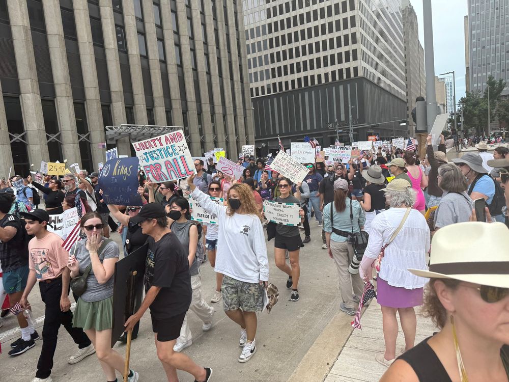 Video of protesters peacefully marching in Houston, TX.