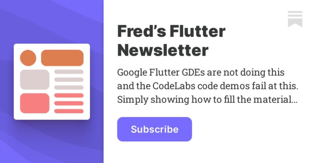 Fred’s Flutter Newsletter | Fred Grott | Substack