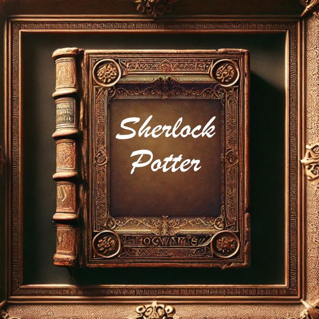 A picture of a book with the title Sherlock Potter on it.