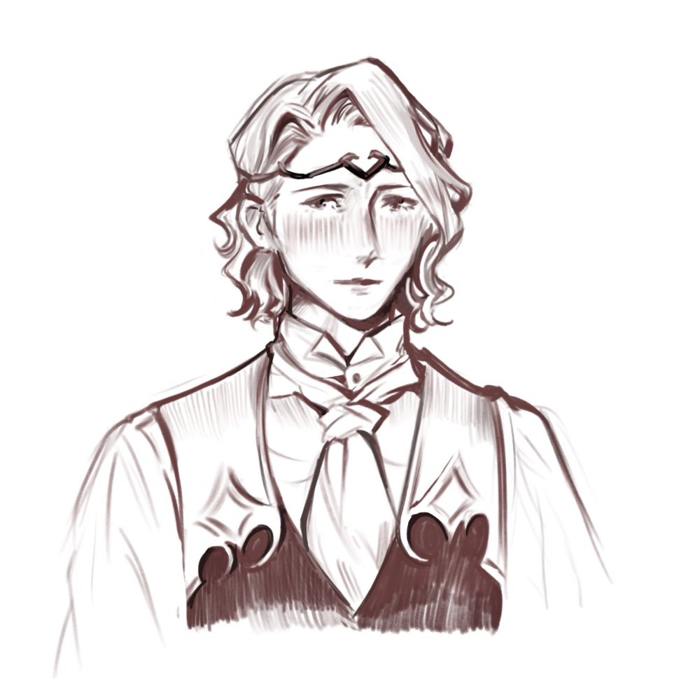 Fire Emblem Fates Xander, looking very handsome and gallant and regal with a healthy blush on his cheeks.