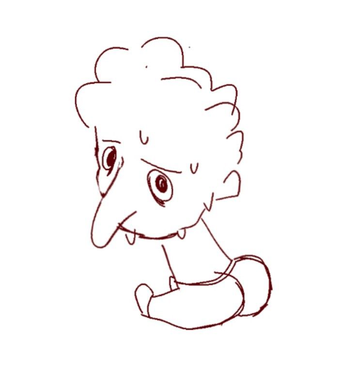 Very caked up (caked up as in a very fat ass) individual sitting on the white void