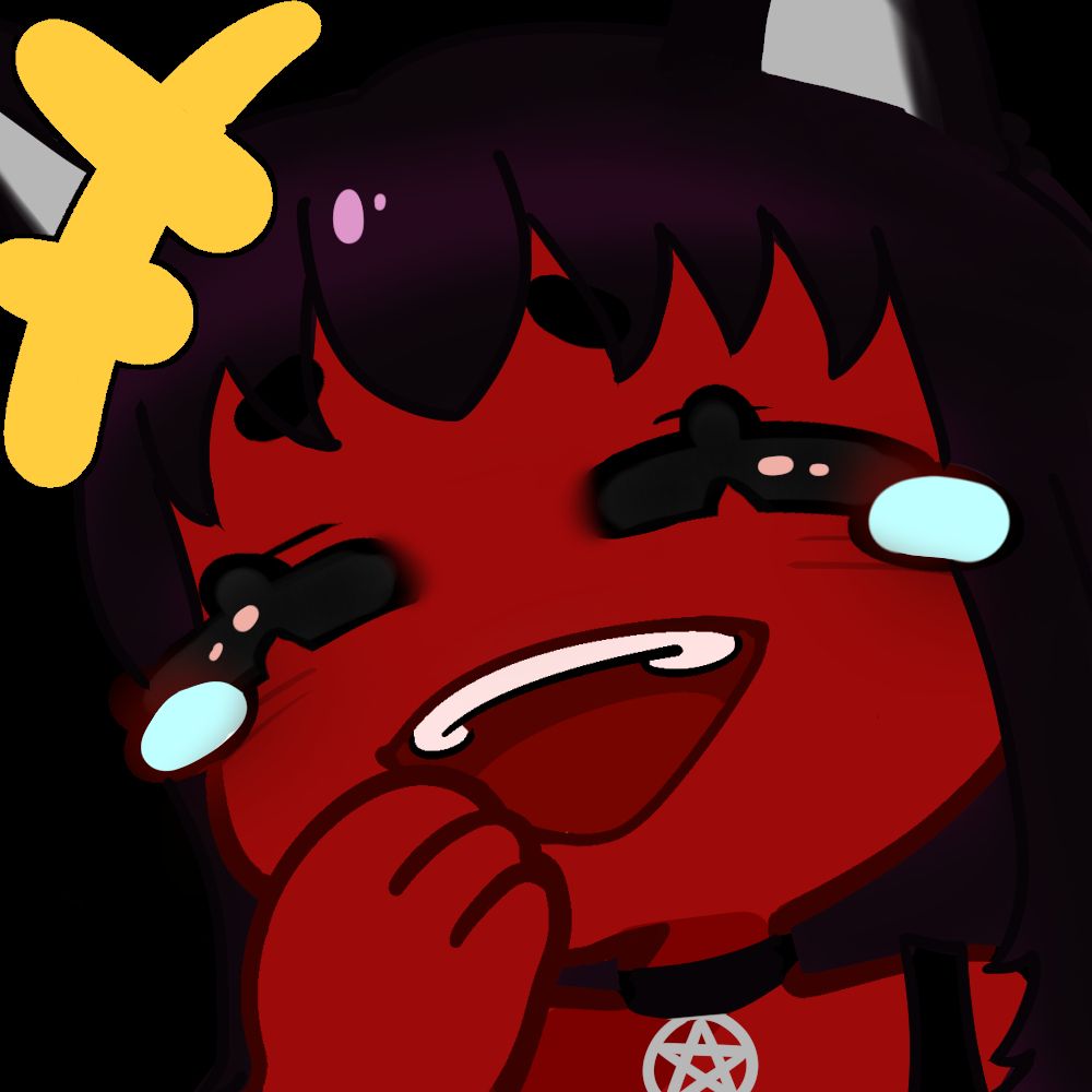 red skinned demon laughing