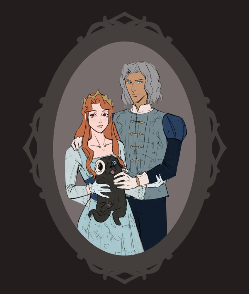 Lenore and Hector wedding portrait WIP 1