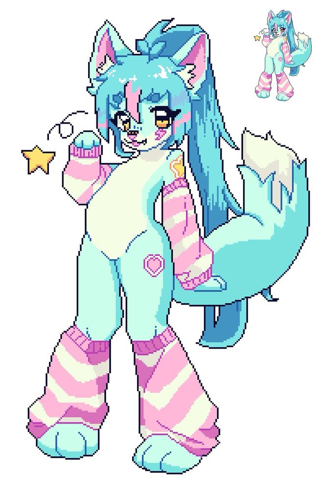 pixel art furry character