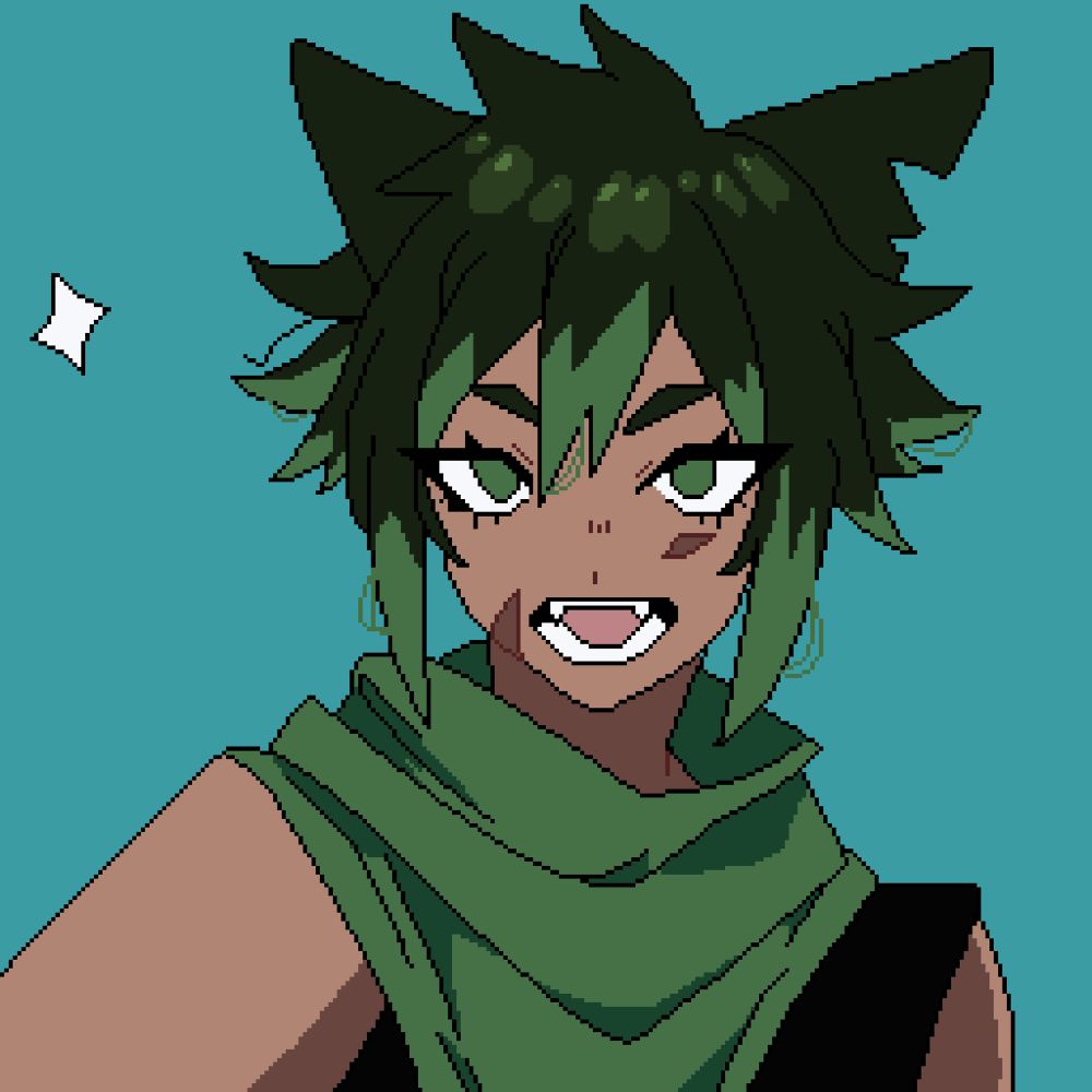 pixel art portrait of vinny by cryzqqa