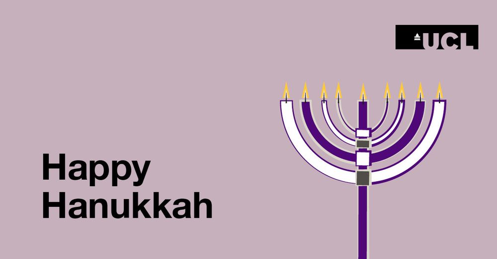 Text reads Happy Hanukkah next to a graphic of a menorah
