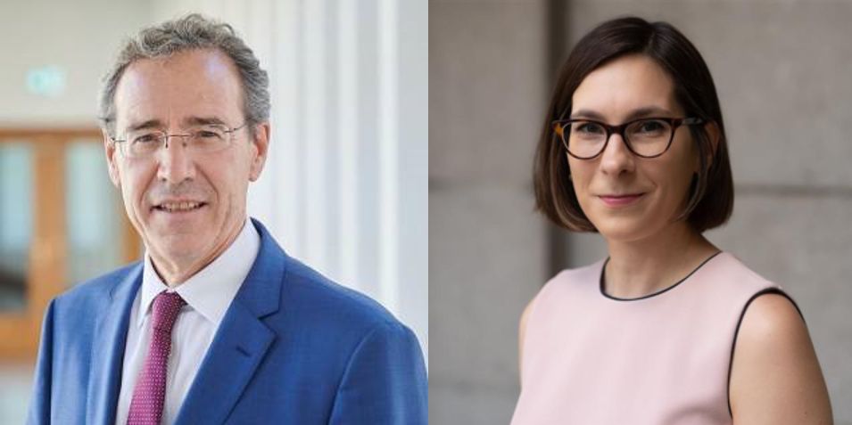 Portrait images of Miguel Berger and Veronika Fikfak.