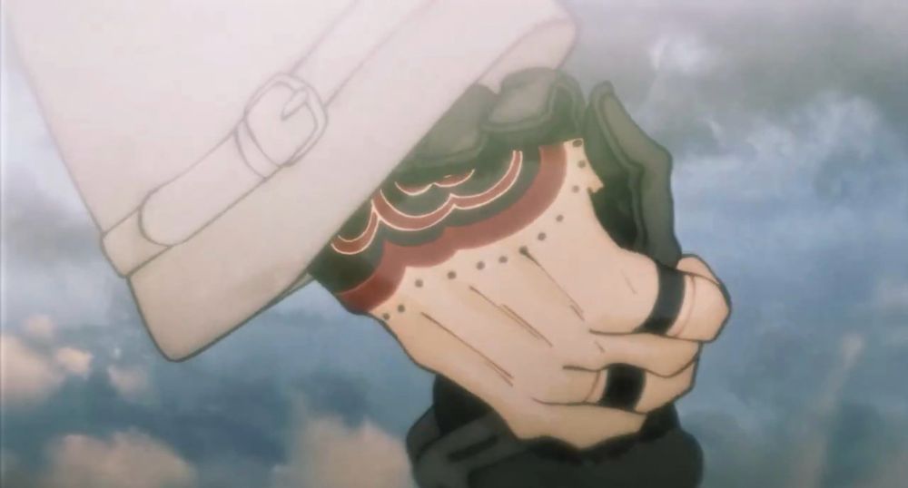 drawing of a hand being held up by another 