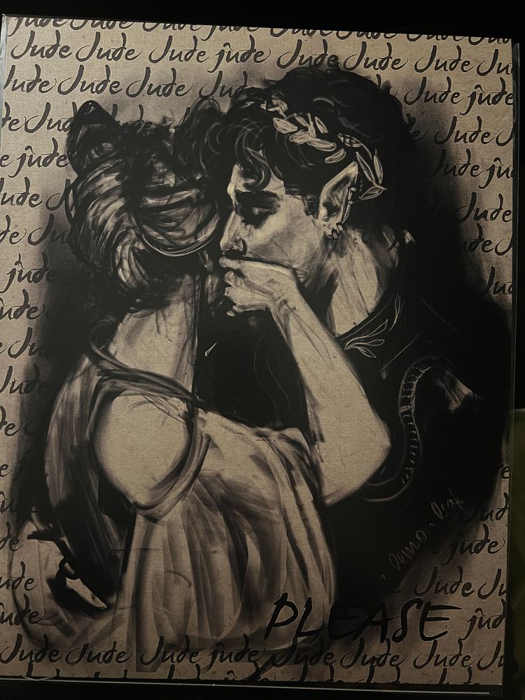 Painted illustration of Jude and Cardan from The Cruel Prince by Holly Black. The artwork is done by alemonleaf.