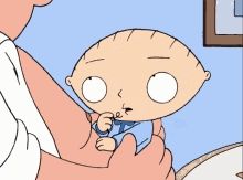A gif from Family Guy where Stewie realizes he has been suckling on Peter's nipple instead of Lois'.