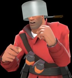 TF2 Soldier with a pot on his head