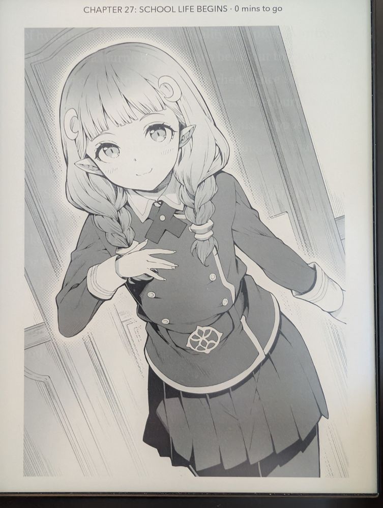 girl with twin braids, straight across bangs, and two crescent moon accessories at each side of her forehead symmetrically