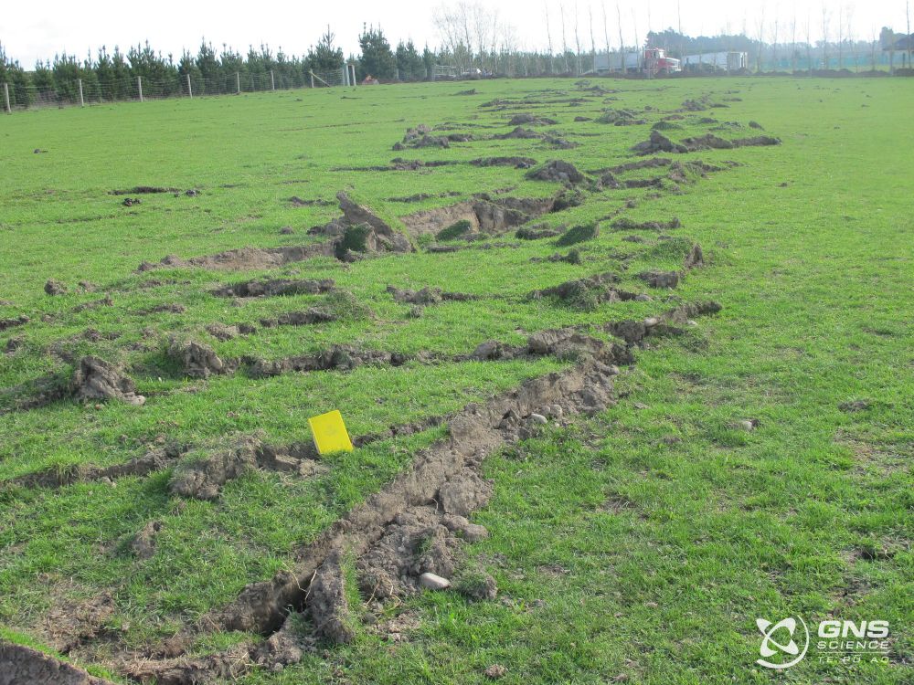 Surface rupture of the Greendale Fault.