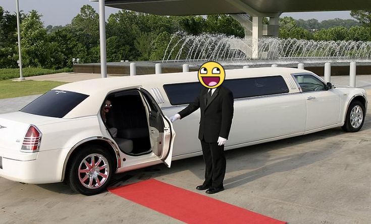 A LMAOsine. A Limousine, but the guy holding the door open has the epic face. Very lmao. Much sine.