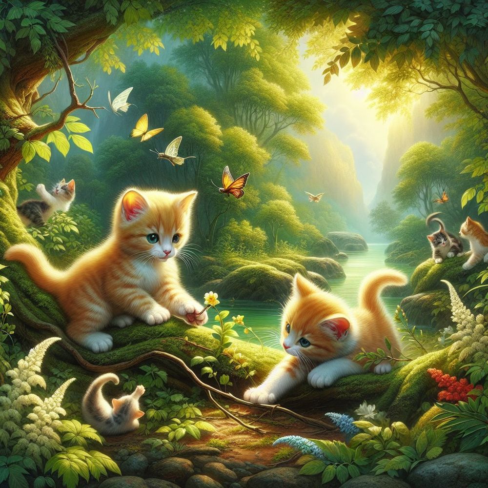A cute kitten in a playful pose