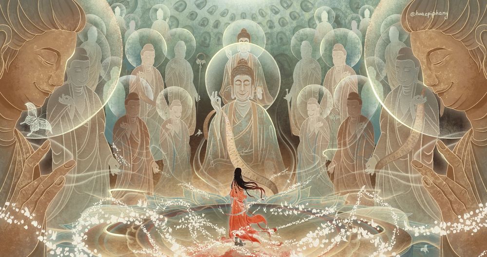 As soon as he showed himself to the world, Hua Chan became famous, having committed the following act.  He publicly challenged thirty -five celestials of the upper heaven.  The challenge was as follows: with the gods of war, he wished to compete in military art, with the gods of literature - in the art of conducting a dispute.