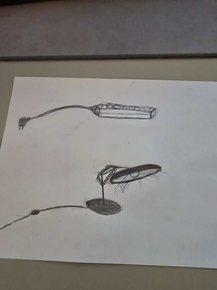 Photo d'un dessin de multiprise et d'une lampe 