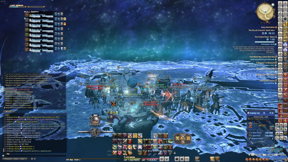 Screenshot of Forked Tower clear with character nameplates