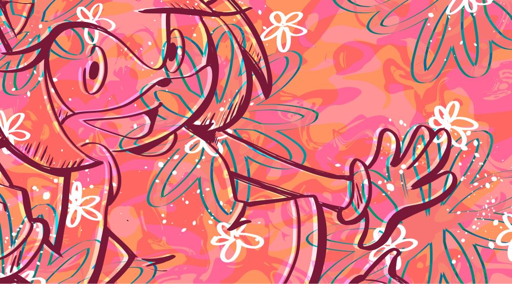 fanart of Amy Rose from sonic the hedgehog