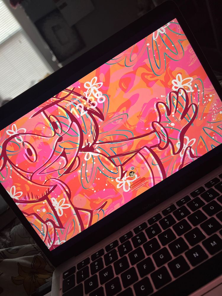 Amy rose fanart on my laptop!