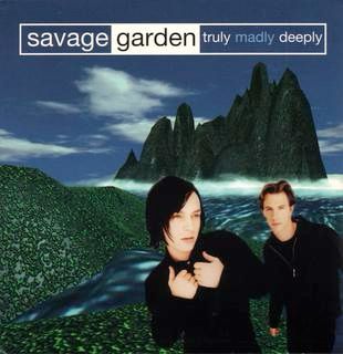 Cover art for savage garden
truly madly deeply where the two lads are very intensely walking around what looks like Morrowind 