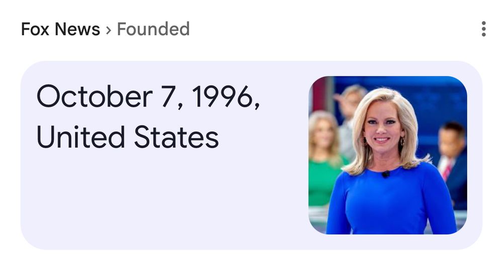 Fox News › Founded
October 7, 1996, United States