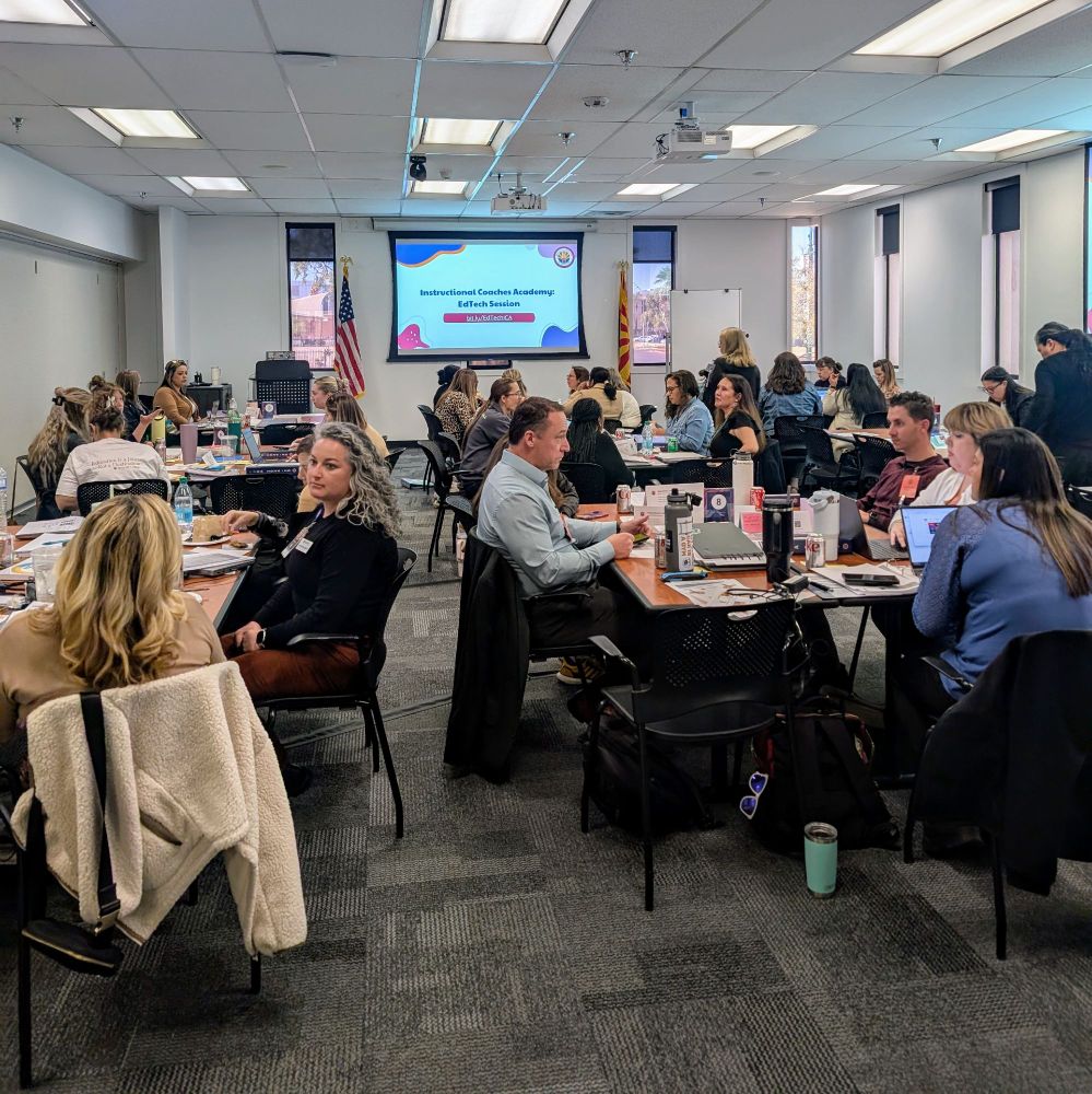 A room full of educators at tables. 
