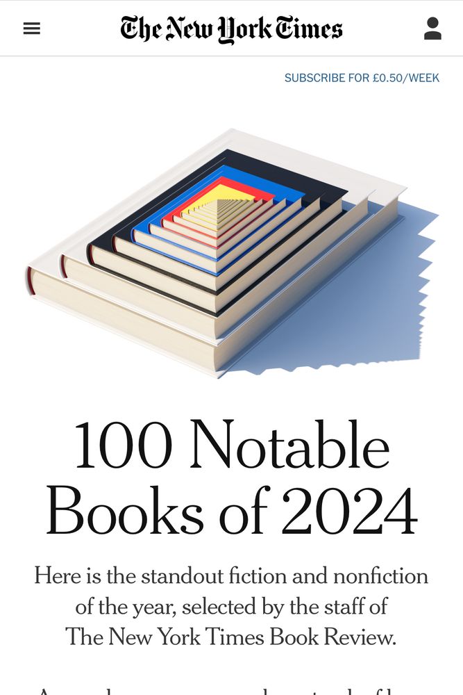 News article titles 100 Notable Books of 2024 from the New York Times Book Review 