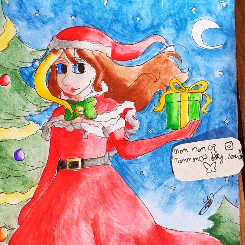 My OC Non-non in a christmas theme dress