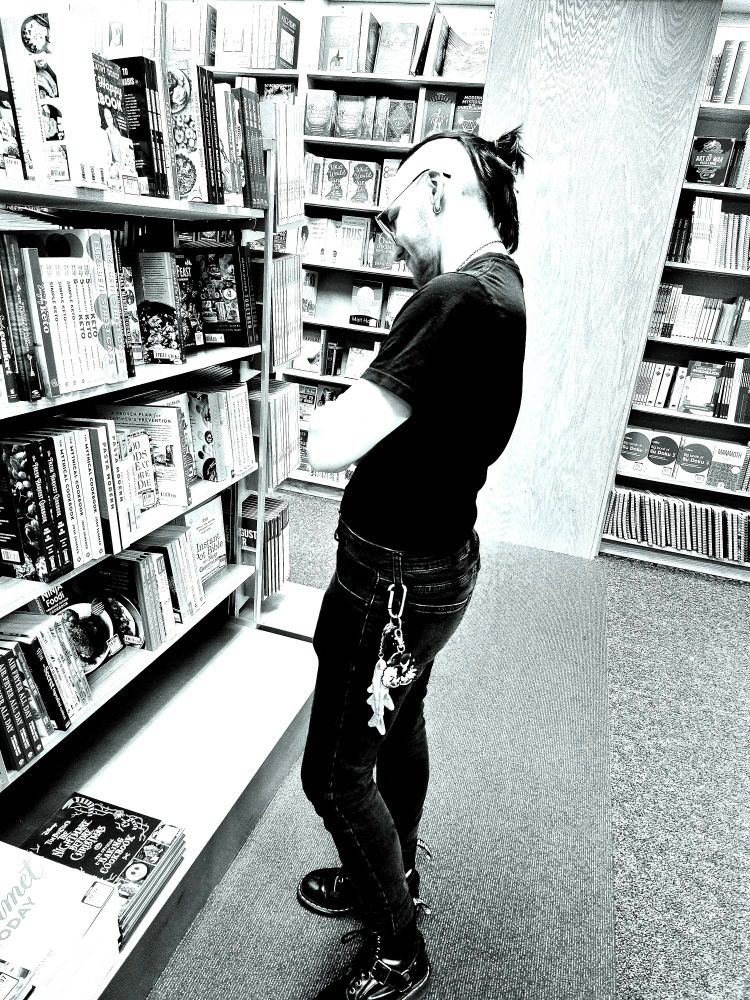 My husband all dressed up all gothy on his birthday 