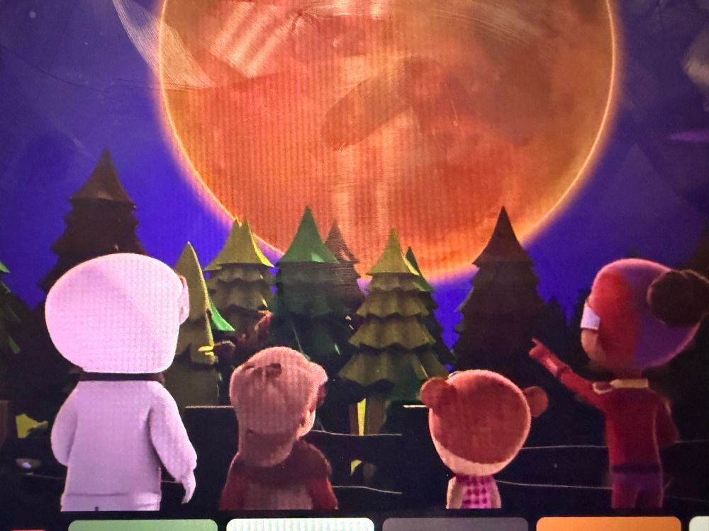 scene from ready Jet go of the characters looking at a red moon 
