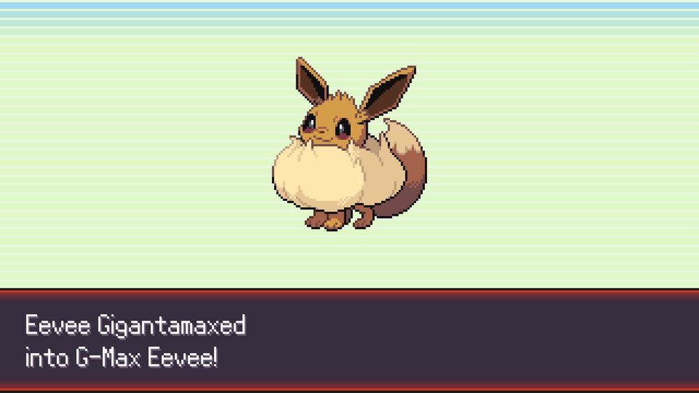 Eevee Gigantamaxed into G-Max Eevee!