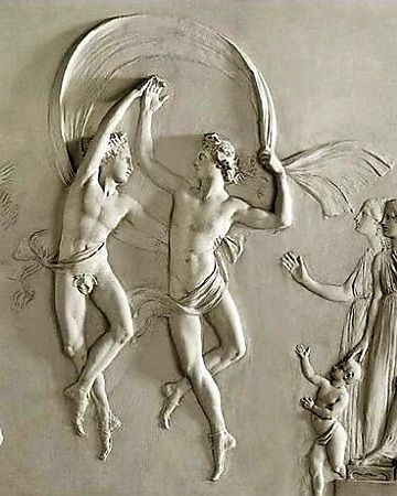 Dance of the Sons of Alcinous (1790), detail. By Antonio Canova (1757-1822), Italian Neoclassical sculptor. Gallerie d’Italia, Milan. Plaster relief. 
