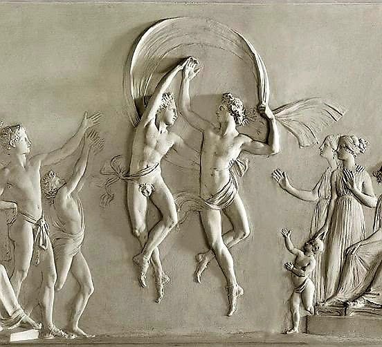 Dance of the Sons of Alcinous (1790), detail. By Antonio Canova (1757-1822), Italian Neoclassical sculptor. Gallerie d’Italia, Milan. Plaster relief. 