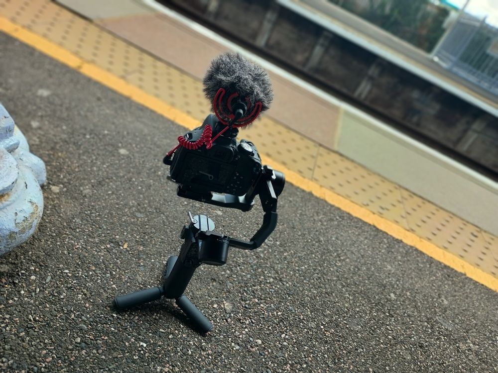 DJI gimble with canon 800D and rode mic