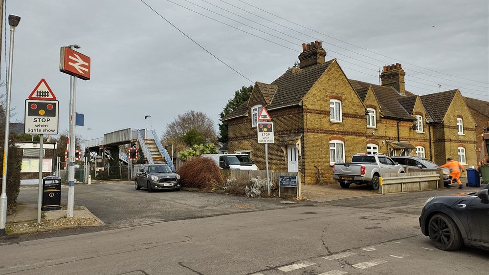 Railway station in Kent called Teynham with brick built buildings