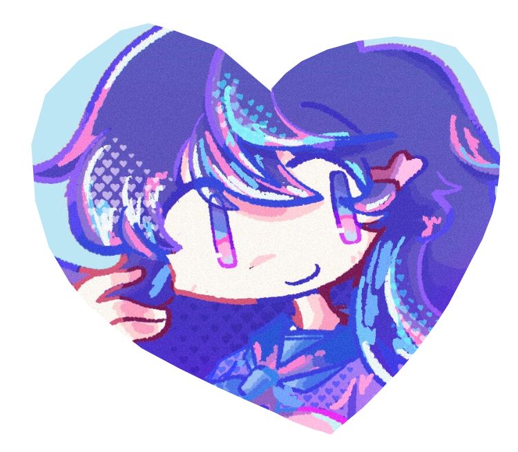 Shitty heart cutout of Dawn Hisomeru vivid/stasis portrait