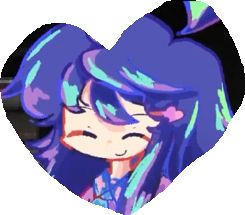 Shitty heart cutout of Dawn Hisomeru mischievously smiling (you can also see that I forgot that lasso cut exists while screenshotting using Win+Shift+S lmao)