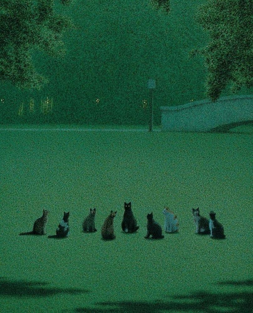 Quint Buchholz (German Artist, born 1957)
"The Cat's Assembly", 1995.
Ink, Pen on Paper, 21.5 × 13.5 inches.
Private Collection.