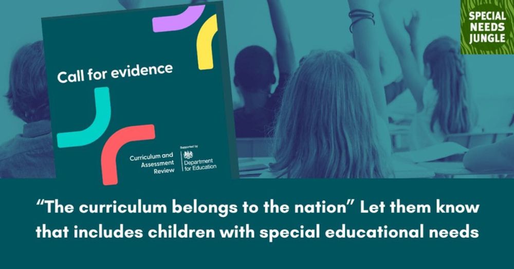 “The curriculum belongs to the nation” Let them know that includes children with special educational needs - Special Needs Jungle