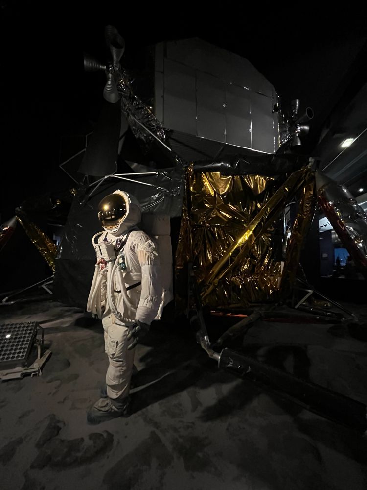 Model of Apollo 11 lunar module and astronaut 