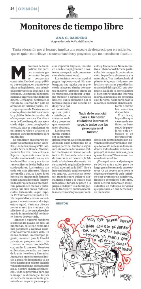 Artículo de opinión de la vicepresidenta de la asociación vecinal sobre las funciones que desarrollan nuestros gobernantes locales, cada vez más parecidas a las de los monitores de tiempo libre.