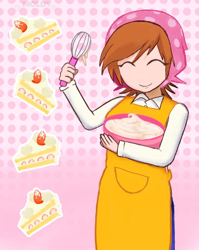 Cooking mama holding a bowl with mixture inside 