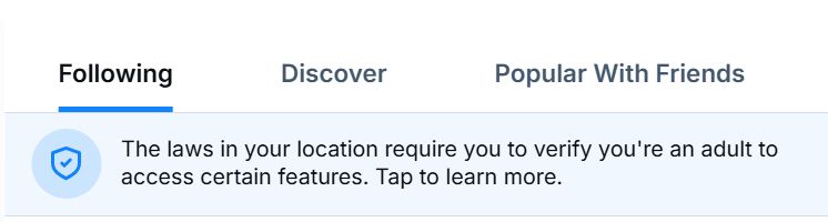 an age verification screengrab.