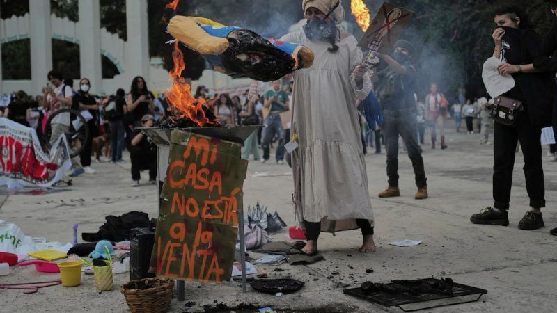 Photo of anti gentrification protest in Mexico