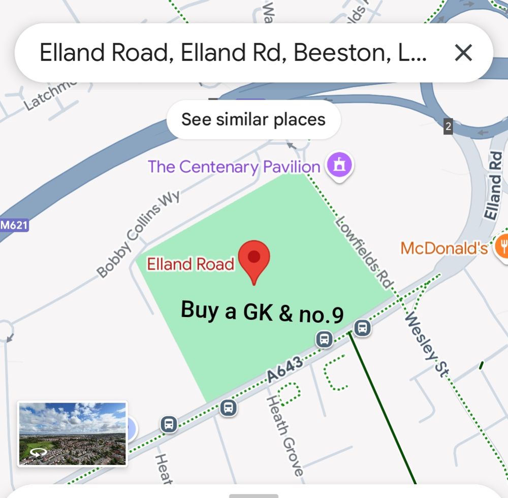 Question asked of Google more than other areas
In elland road they're asking how to buy a number 9 and goalkeeper