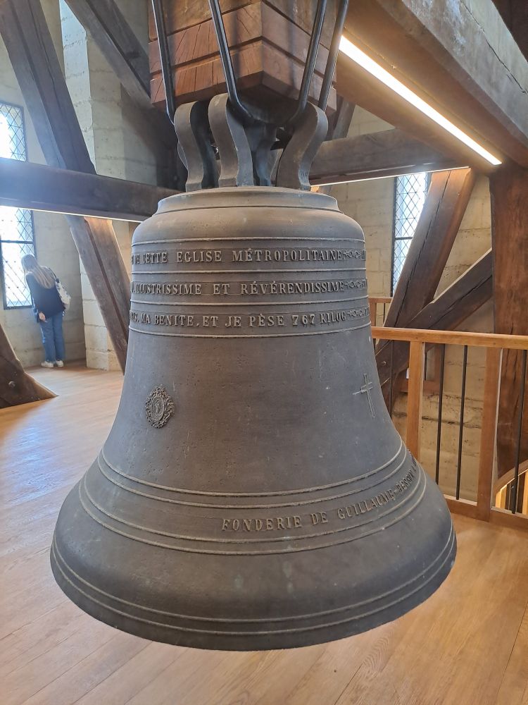 One of Notre-Dame's minor bells, hanging inside a landing.