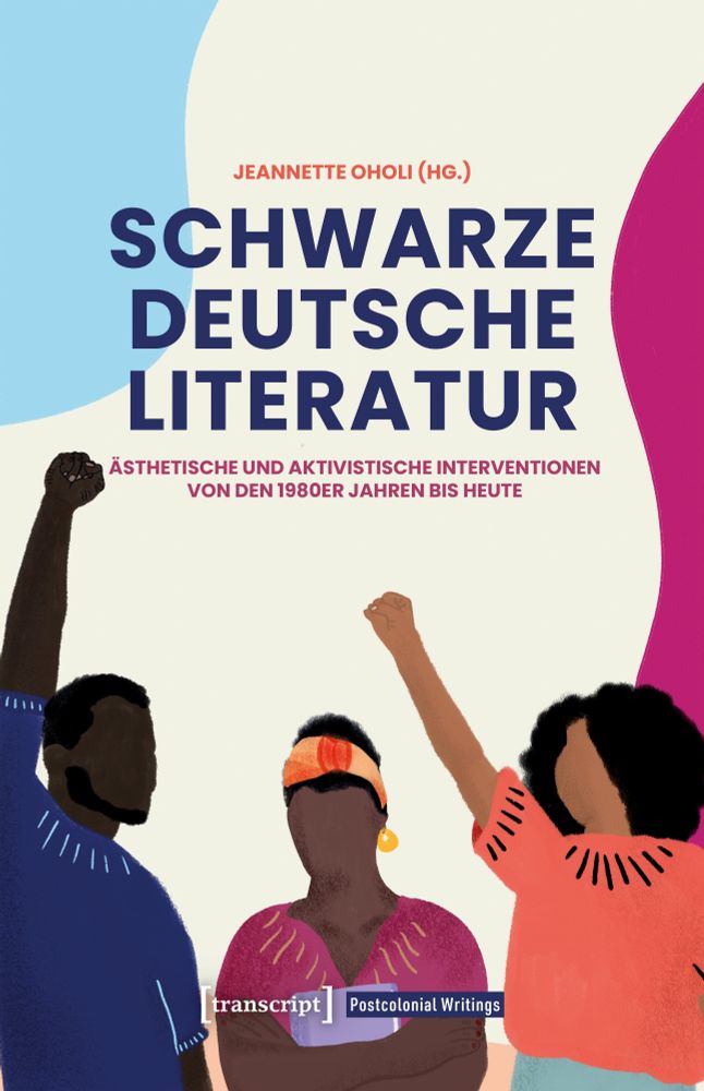 Drei Schwarze Figuren auf dem Buchcover des Sammelbandes "Schwarze deutsche Literatur".